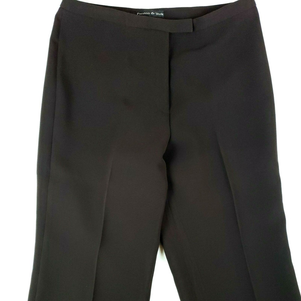 Preston & York 12 Dress Pants Brown Relaxed Straight Leg Dark Academia Corporate